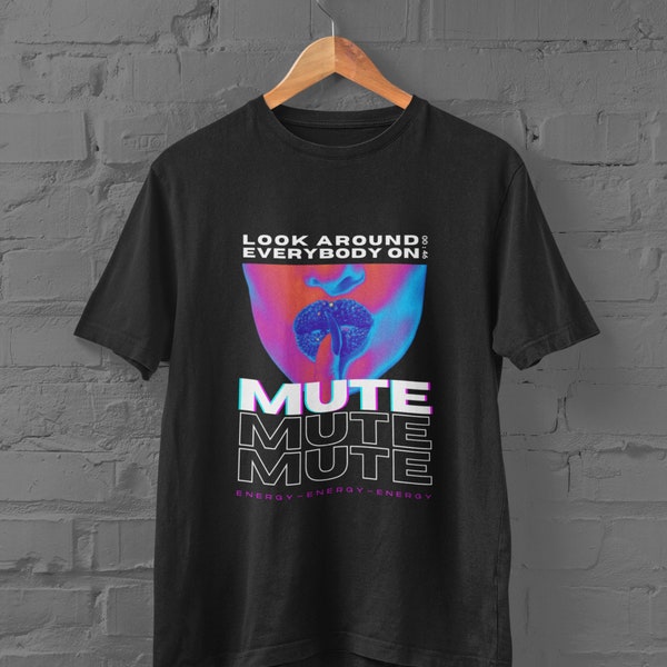 Mute Energy Lyrics Shirt, Neon Edition, T-shirt unisexe, Muet, T-shirt de concert de la Renaissance, Art original, T-shirt unisexe Softstyle
