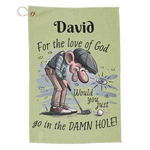 Sink Your Putts with a Smile: Funny Golf Towel for Motivation and Laughs, Golfers Gift, Golf Accessories,Golf Humor, Personalized Golf Towel