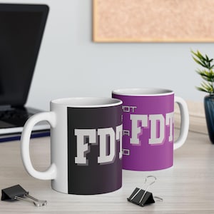 Unique FDT Foxtrot Delta Tango Ceramic Mug In Purple - Unforgettable Gift for Activist Coffee Enthusiasts, Perfect for Birthdays