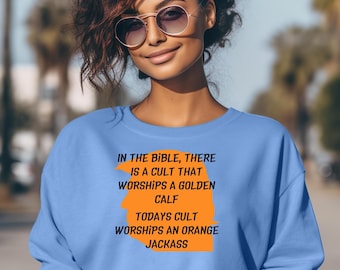 Anti MAGA Cult, Anti Donald Trump Unisex Heavy Blend Crewneck Sweatshirt, Political Sweatshirt For Lefties. Makes A Great Gift