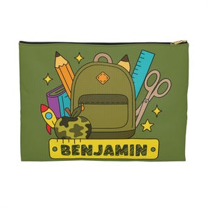Personalized School Supply Pouch: Vintage-Inspired Zippered Pencil Case