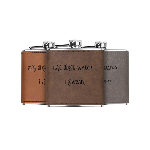 Funny Leather Flask 6 oz
