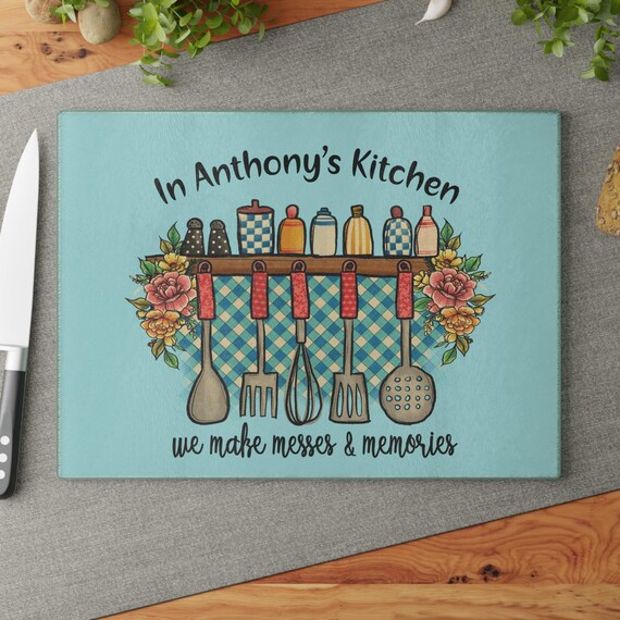 Custom Glass Cutting Board - Unique Gift for Chefs, Home Cooks, Housewarming, Christmas Gift! Charcuterie Board In Large Or Small Size!