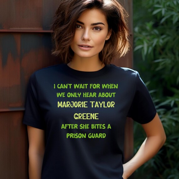 Anti MAGA Anti Trump Shirt - Marjorie Taylor Greene American Psycho Unisex Jersey Short Sleeve Tee - Lock Him Up T-shirt