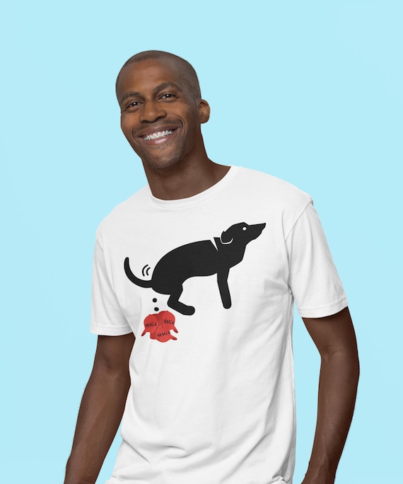 Dog Pooping MAGA Graphic Tee | Funny Dog Illustration T-Shirt