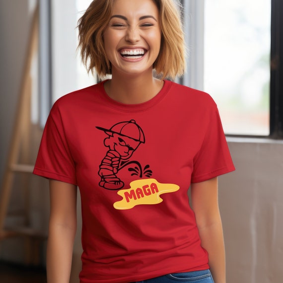 Fierce Anti-Trump Tee: Piss On MAGA Leftist Tshirt - Stand Out For 2025 Summer Protests And Barbecues! Casual Summer Wear, Pool Parties!