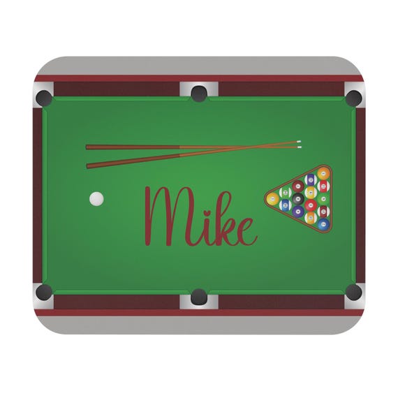 Personalized Pool Table Mouse Pad for Gamers, Great Gift for Billiards Enthusiasts, Cute Desk Decor, Fun Office Supplies