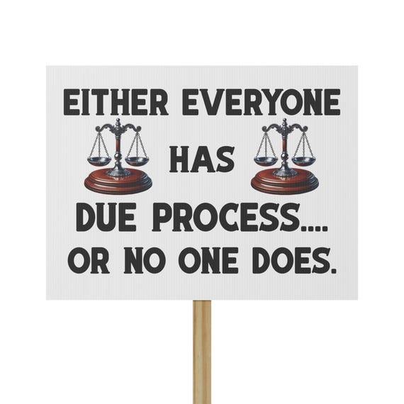 Anti Trump Due Process Protest Sign