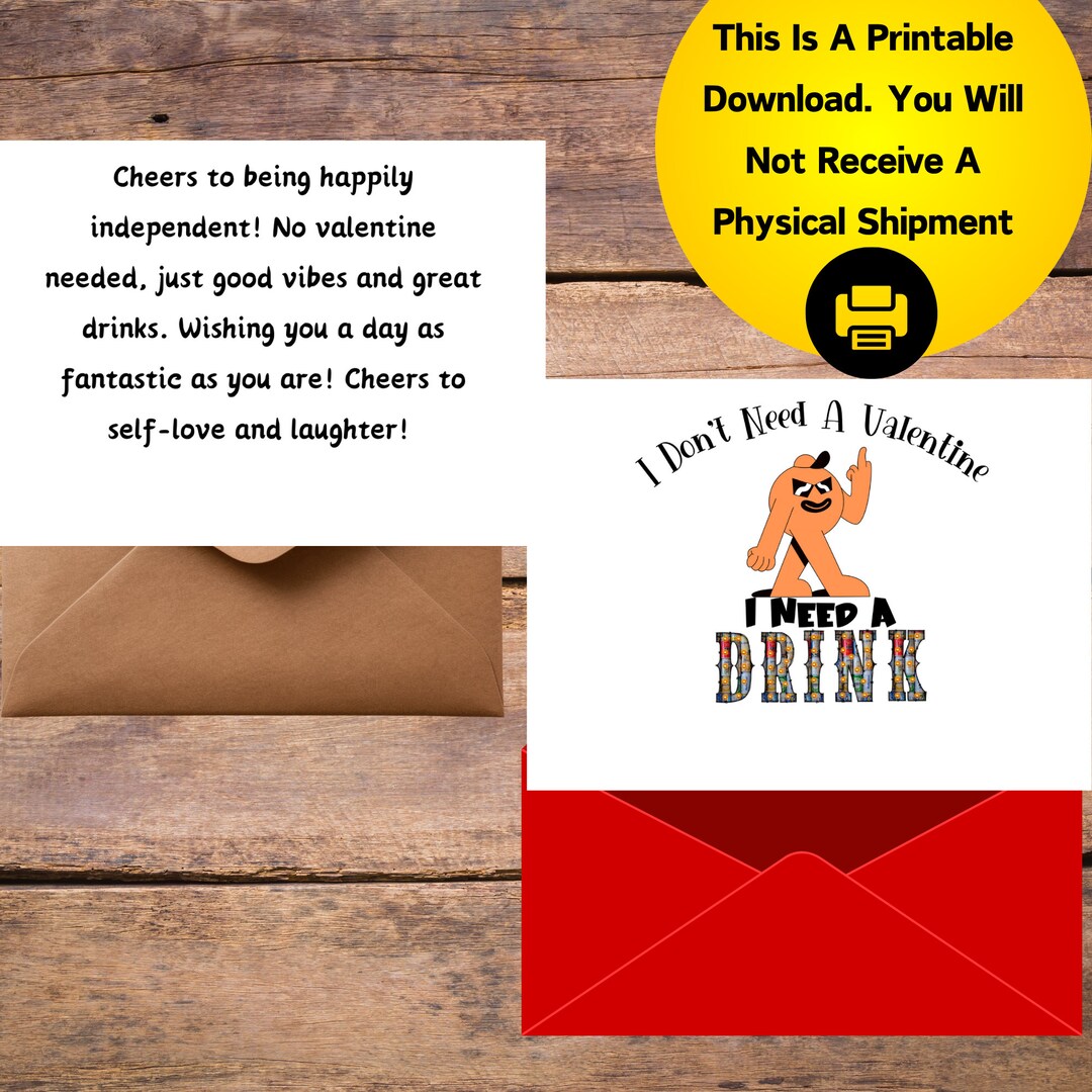 Anti Valentines Day Card Printable Download High Quality 300DPI 5x7
