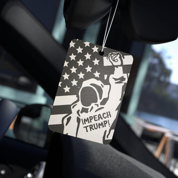 Impeach Trump Protester Graphic Car Air Freshener | American Flag