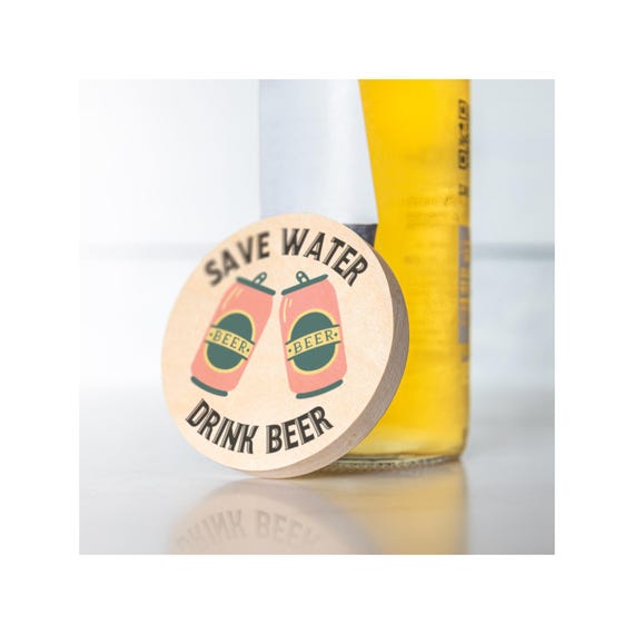Round Magnetic Bottle Opener | Save Water Drink Beer