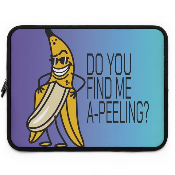 Funny Neoprene Tablet/Laptop Sleeve - Naughty Banana Penis A-peeling Design, Perfect for Students, Teachers, Tech Accessories