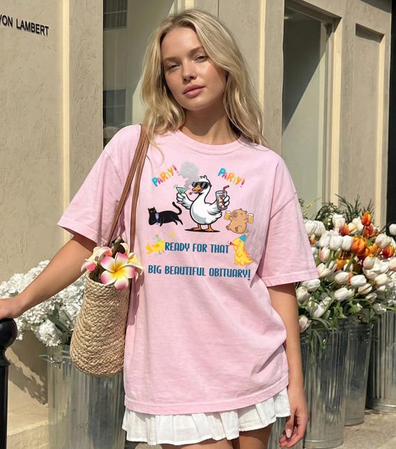 Is He Dead Yet? Party Duck Cartoon T-Shirt