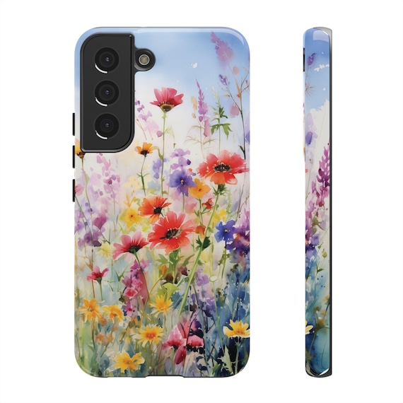 Floral Wildflowers Phone Case, Vibrant Nature Design Tough Cases, Flower Print Mobile Cover, Gift for Her, Spring Aesthetic Accessories