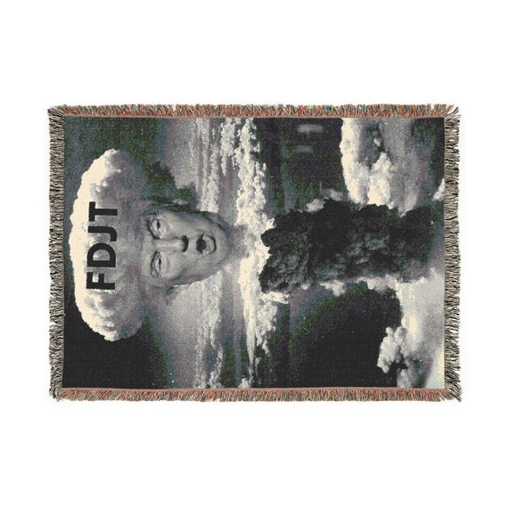 Anti Trump, Trump Tantrum Woven Blanket | Cozy Home Decor, Unique Gift for Friends, Quirky Living Room, Retro Style, Nostalgic Throw