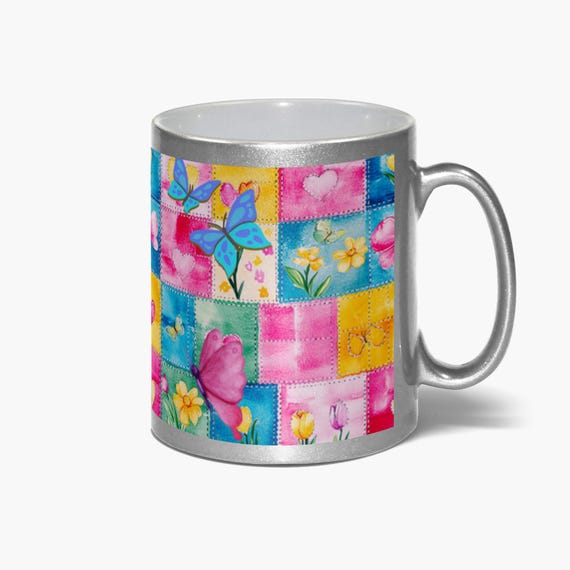 Celebrate Spring With Metallic Flower Quilt Mugs