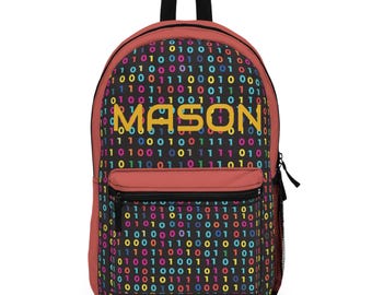 Geek Chic: Lebhafter Binärcode Schulrucksack für Technikfreaks & Studenten! Ideal für die Arbeit oder den Schulanfang und für IT-Studenten