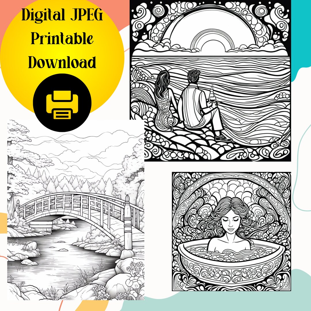 Calming Adult Coloring Pages - for Calming Stress Relief - 25 Pages on ...