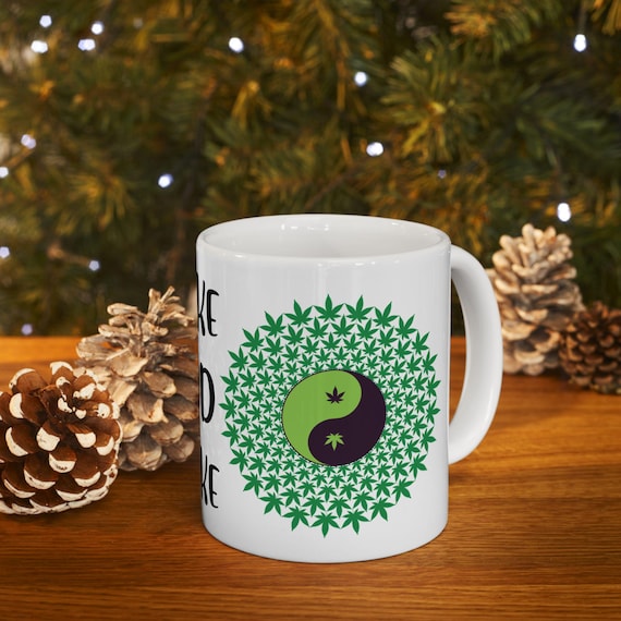 Wake And Bake Yin Yang Weed Mug - Fun Gift for Potheads and Cannabis Connoisseurs
