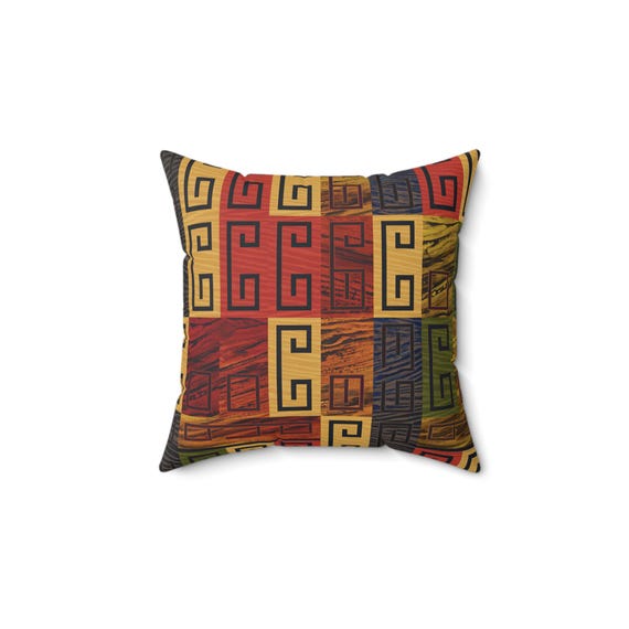 African American Art Decorative Pillow, Cozy Home Accent, Square Cushion for Living Rooms, Unique Throw Pillow, See Matching Woven Blanket!