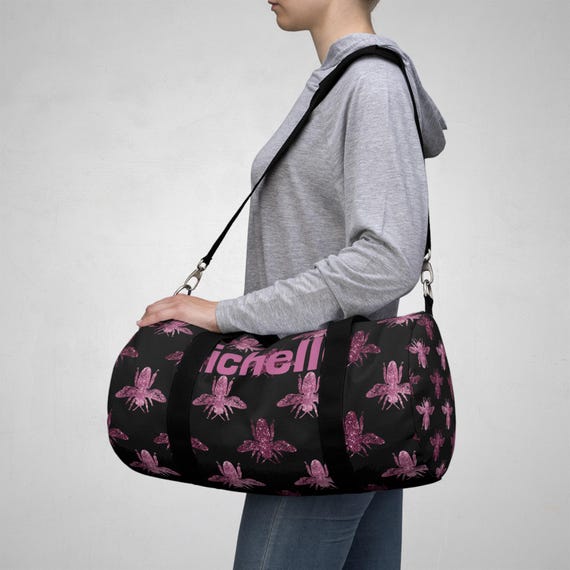 Personalized Bee Duffel Bag, Travel Bag, Unique Gifts For Lovers Of Nature, Insects, Great Kids Overnight Bag With Name On It, Yoga Bag