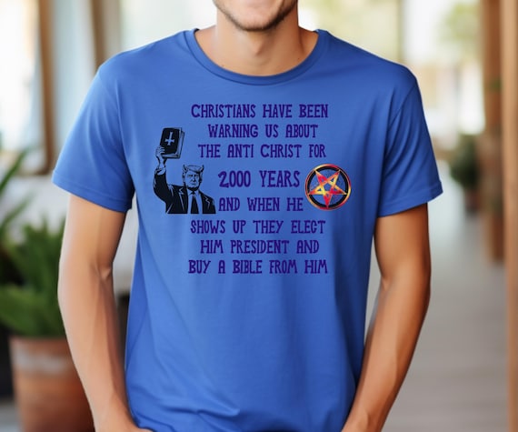 Ironic Anti-Trump Religion T-Shirt: Witty Political Humor