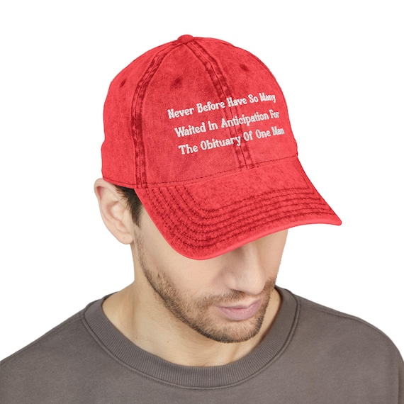 Vintage Funny Protest Cap with Anti Trump Embroidery - Custom Adjustable Hat for Daily Wear, Gifts, and Personal Style, Is He Dead Yet?