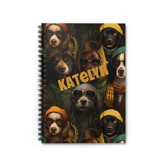 Personalized Dog Lover's Spiral Notebook, Cute Pet Journal, Dog Gifts for Her, Custom Animal Stationery, Writable Dog-Themed Notebook