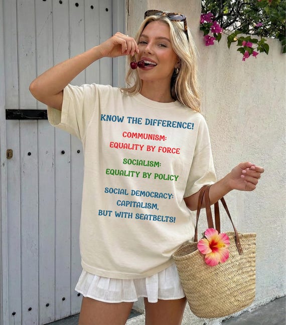 Know Your "Ism's" Text Graphic T-Shirt | Political Ideology Comparison Tee