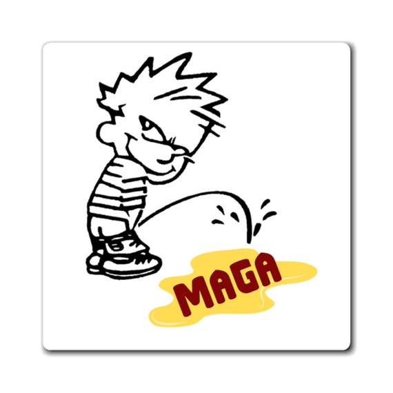 Vote Anti Trump Anti MAGA Leftist Magnets- Piss On Trump/MAGA Snarky Magnet - Lock Him Up Now - For Indoor Use - Three Sizes Available!