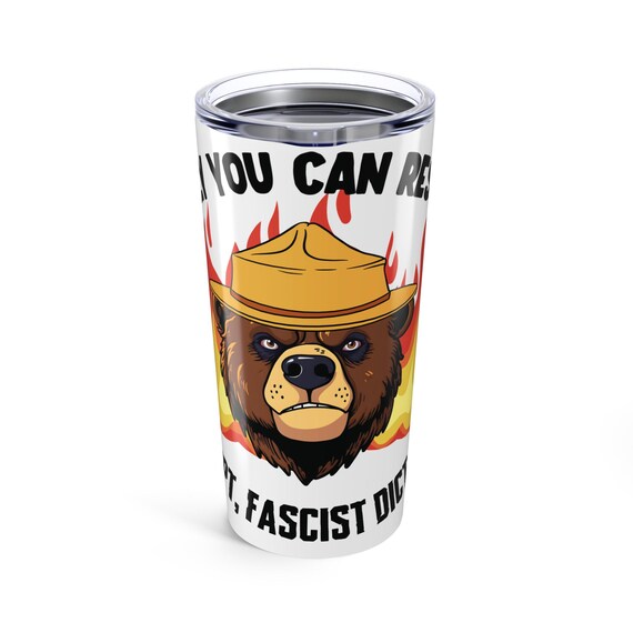 Funny Bear Drinkware for Campers and Protesters - Ready for Anything Travel Tumbler, Camping Accessories, Funny Drinkware, Activist Gift