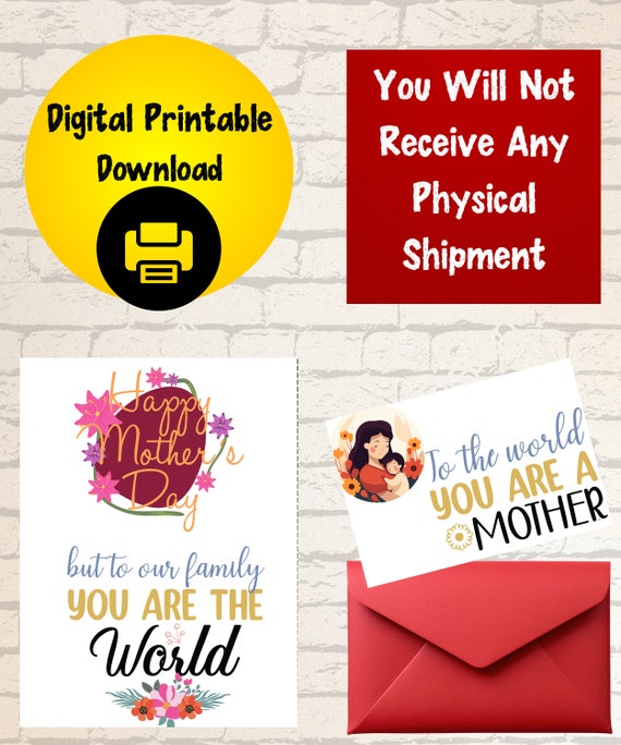 World's Greatest Mom Printable Mothers Day Card - Digital Printable Download - For A Special Mother On Mothers Day