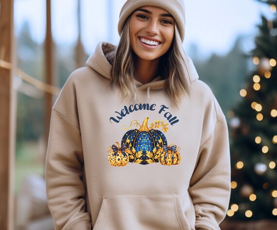 Pumpkin Coquette Unisex Heavy Blend™ Hooded Sweatshirt! Welcome Fall Pumpkin Trio Hoodie Makes A Great Gift Or Fall Apparel