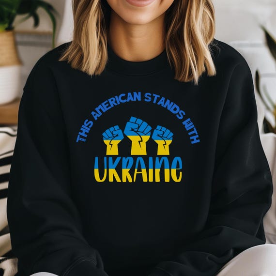 Stand With Ukraine Anti Trump Unisex Heavy Blend Sweatshirt, Cozy Gift for Activists, Political Merch, Protest Wear, Awareness Sweatshirt