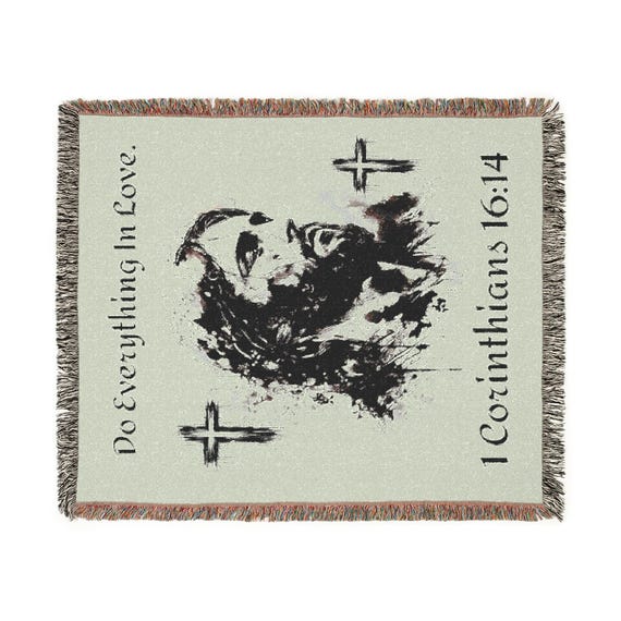 Embrace Faith with a Love Like Jesus Woven Blanket | Inspirational Christian Gift | Church Decor, Bible Verse Throw, Faith-Based Home
