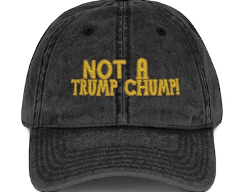 Gorra vintage anti-Trump: Gorra de sarga de algodón bordada