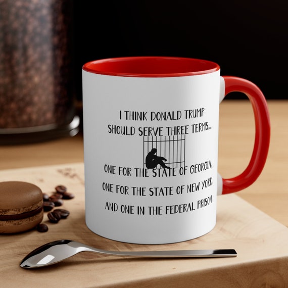 Lock Him Up Trump In Jail Mug Ceramic Anti Trump Anti MAGA Coffee Mug F*** Trump Coffee Cup Political Gift Lefty FAFO Trump Stinks Mug