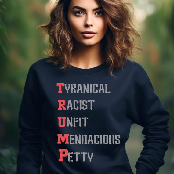 Anti Donald Trump Sweatshirt-Unisex Heavy Blend™ Crewneck Sweatshirt- Vote Madam President Harris-American Psycho Lock Him Up Protest Shirt