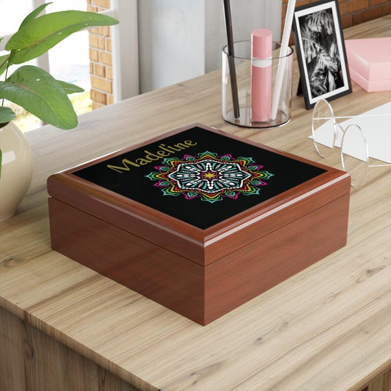 Mandala Jewelry Box | Personalized Free of Charge Custom Name Keepsake Box
