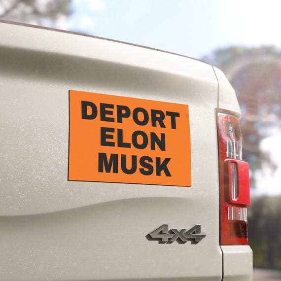 Deport Elon Musk Funny Car Magnet, Fun Political Magnet, Statement Magnet for Vehicles, Protest Car Accessory, Vehicle Decoration