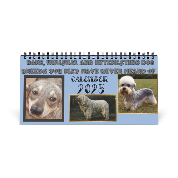 Rare And Unusual Dog Breeds 2025 Desktop Calendar - Unique Dog Lover Gift, Dog Breed Calendar, Pet Lovers Home Decor, Great Dog Owner Gift