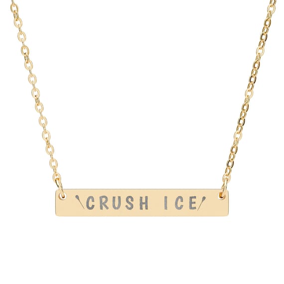 Engraved Crush ICE Bar Necklace | Horizontal Abolish ICE Bar Necklace