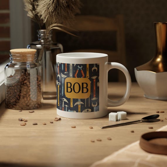 Customized Tool Lover's Jumbo Mug - Perfect Gift for Dad's Morning Coffee - 20oz Coffee Cup, Unique Gift for Dad, Birthday Present