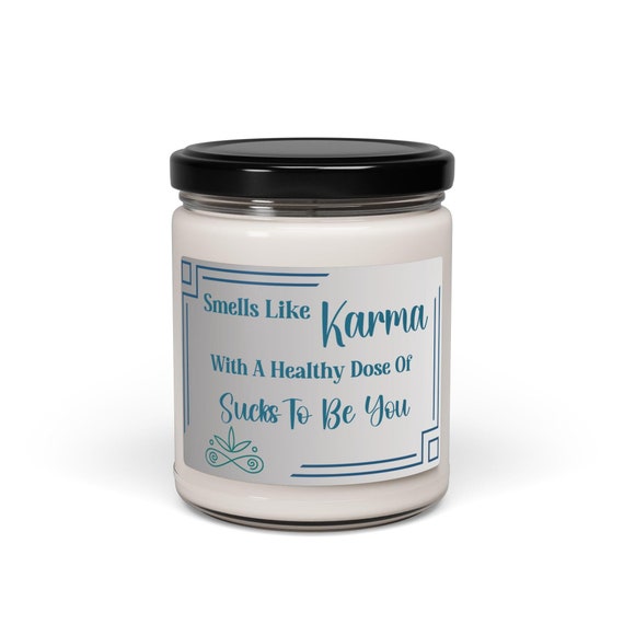 Scented Smells Like Karma Soy Candle - Ideal for Meditation, Relaxation Gifts, Home Decor, Aromatherapy, Self-Care