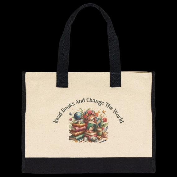 Book Tote Bag, Gift For Book Lovers, Teachers, Bibliophiles, Book Club Members, Heavy Readers, And Everyday Bookworms! BFF Or Neighbor Gift
