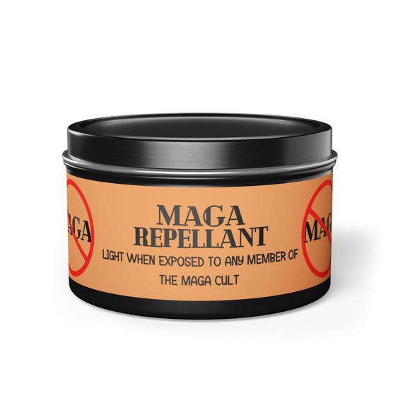 Scented Resistance: MAGA Repellant Tin Candle for Activists