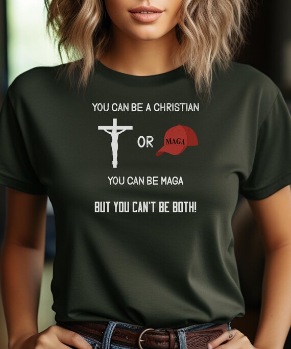 Christian vs MAGA Protest Shirt Anti MAGA Political Tee | Faith And Morality Statement