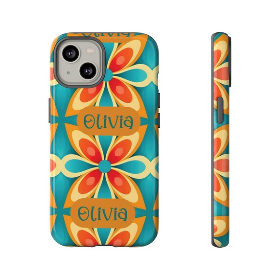 Personalized Tough Case for iPhone, Vibrant Floral Phone Cover, Customizable Phone Accessory, Gift for Her, Unique Cell Phone Case