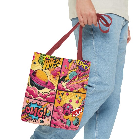 Retro Y2K Tote Bag - Vibrant Comic Book Style