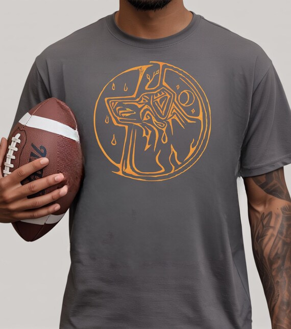 Abstract Wolf/Dog Moon T-Shirt | Line Art Lunar Wolf Tee